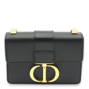 30 Montaigne Micro Black Crossbody Bag in Calfskin, Gold hardware