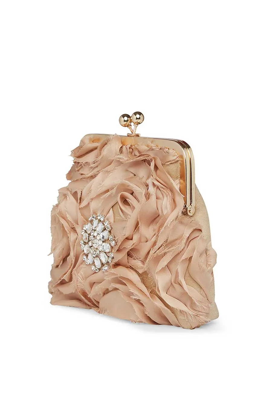 3D Rose Embroidered Pouch Clutch