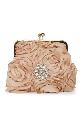 3D Rose Embroidered Pouch Clutch