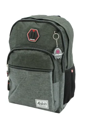 667962, Airliner, Backpack w/Laptop Sleeve - Grey/Grey