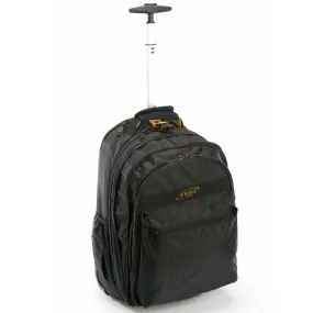 A. Saks DXL Expandable Black Wheeled Laptop Backpack Trolley