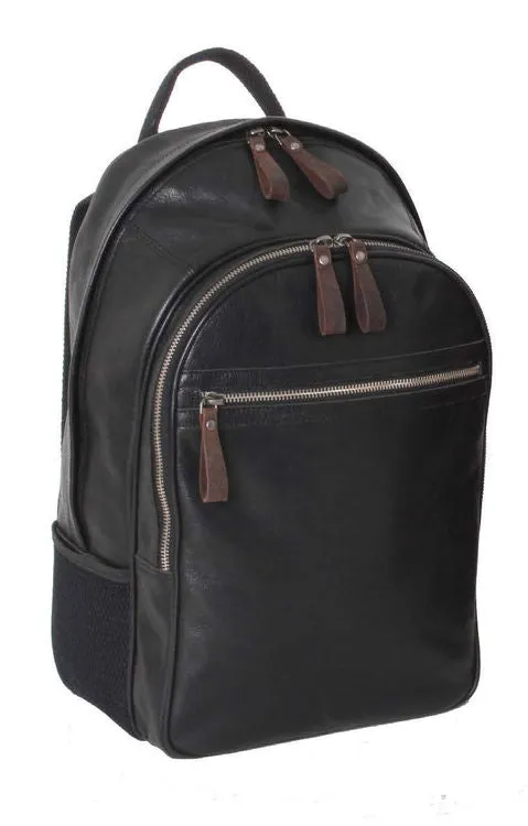 Ashwood Stratford Black Leather Rucksack