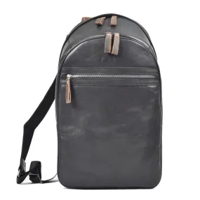 Ashwood Stratford Black Leather Rucksack