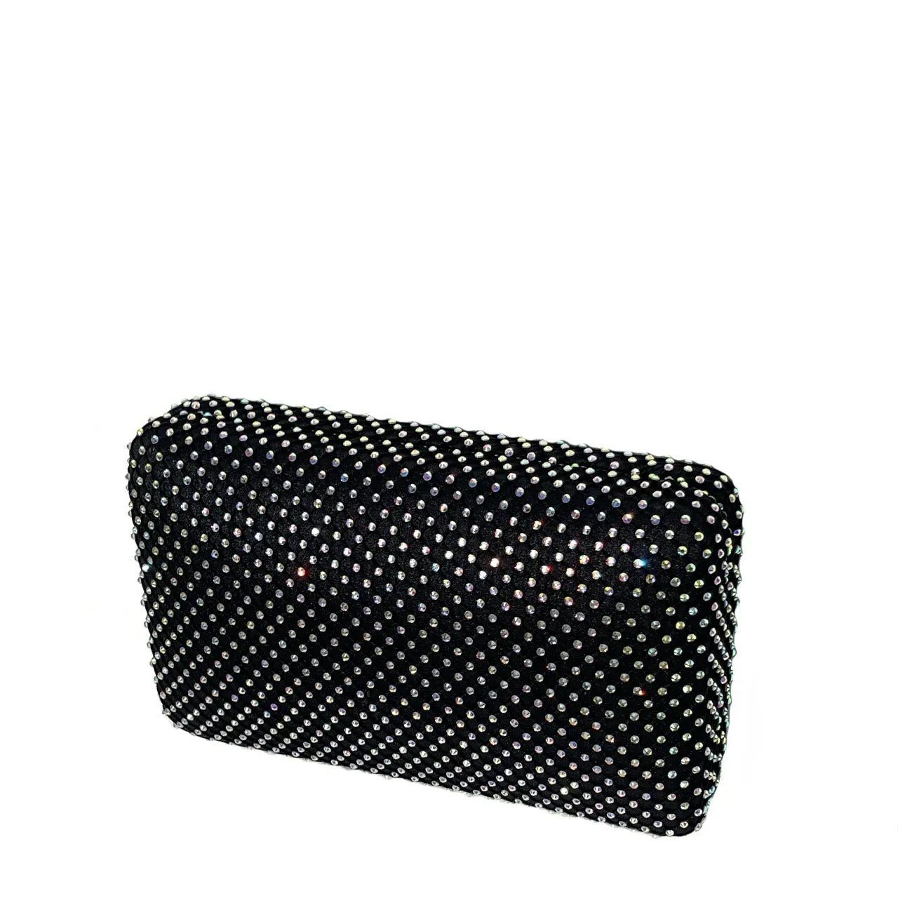 Black Fishnet Crystal Clutch