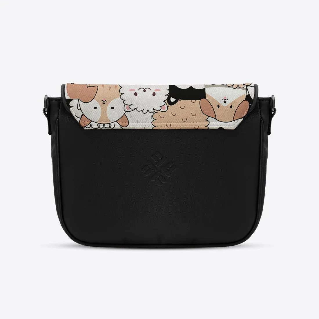 Black Messenger Crossbody Cute Pets