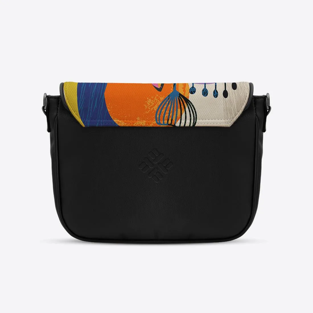 Black Messenger Crossbody Flow Art