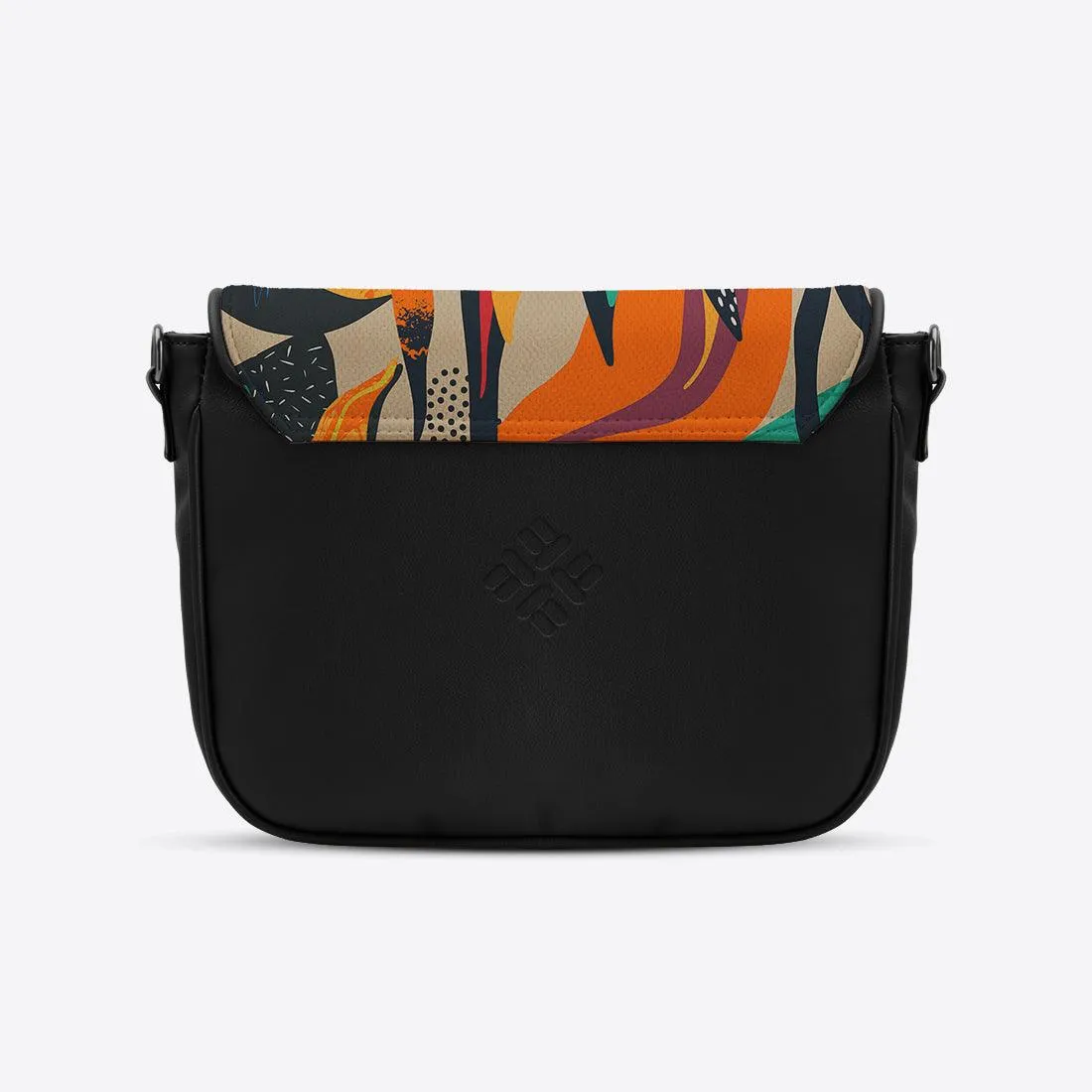 Black Messenger Crossbody Mixed Flow