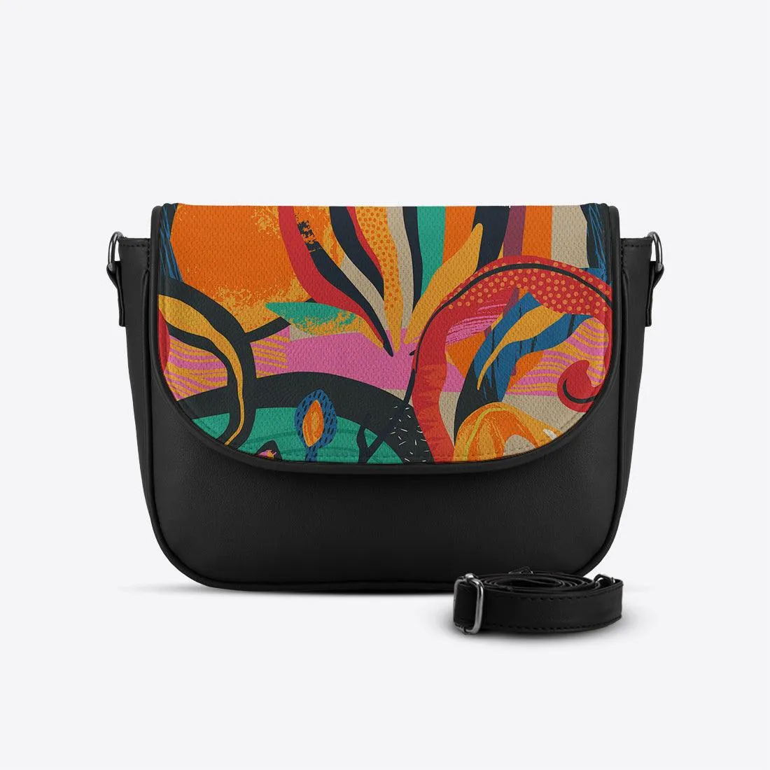 Black Messenger Crossbody Mixed Flow