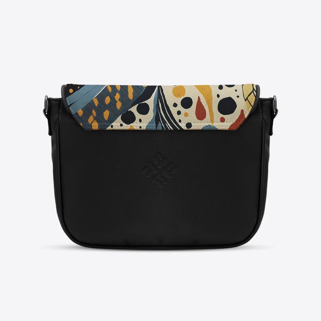 Black Messenger Crossbody Stipple Dots