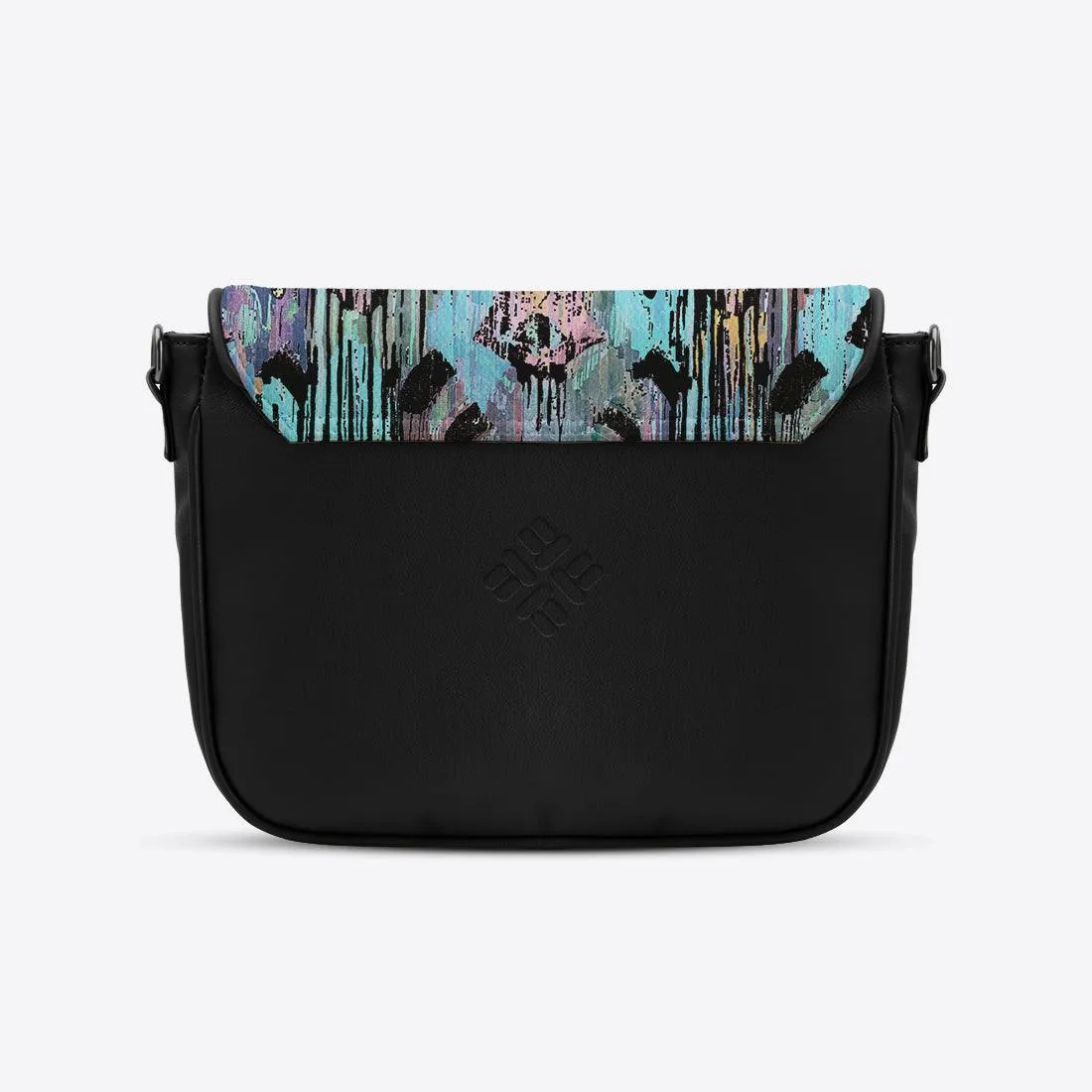 Black Messenger Crossbody Vibrant purple