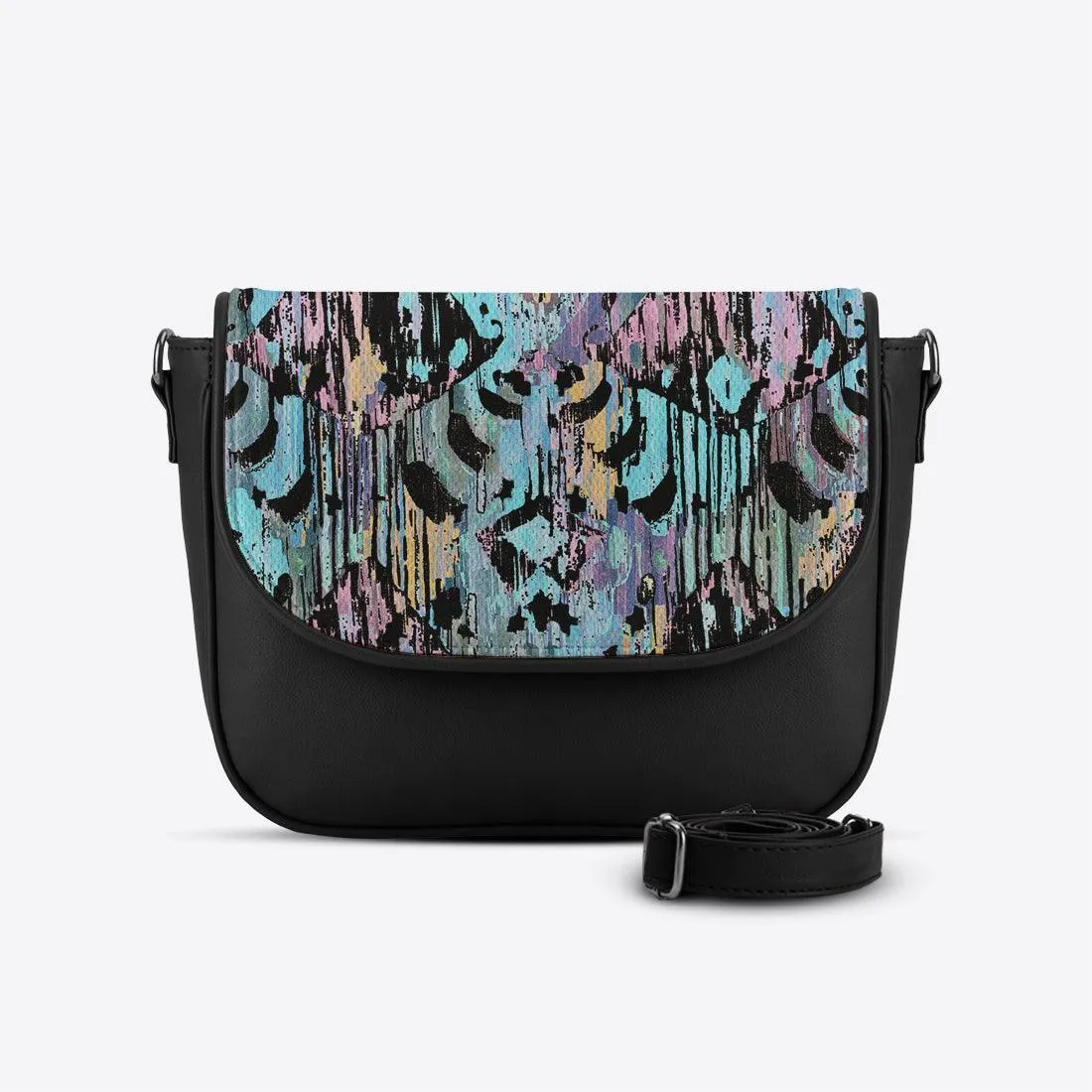 Black Messenger Crossbody Vibrant purple