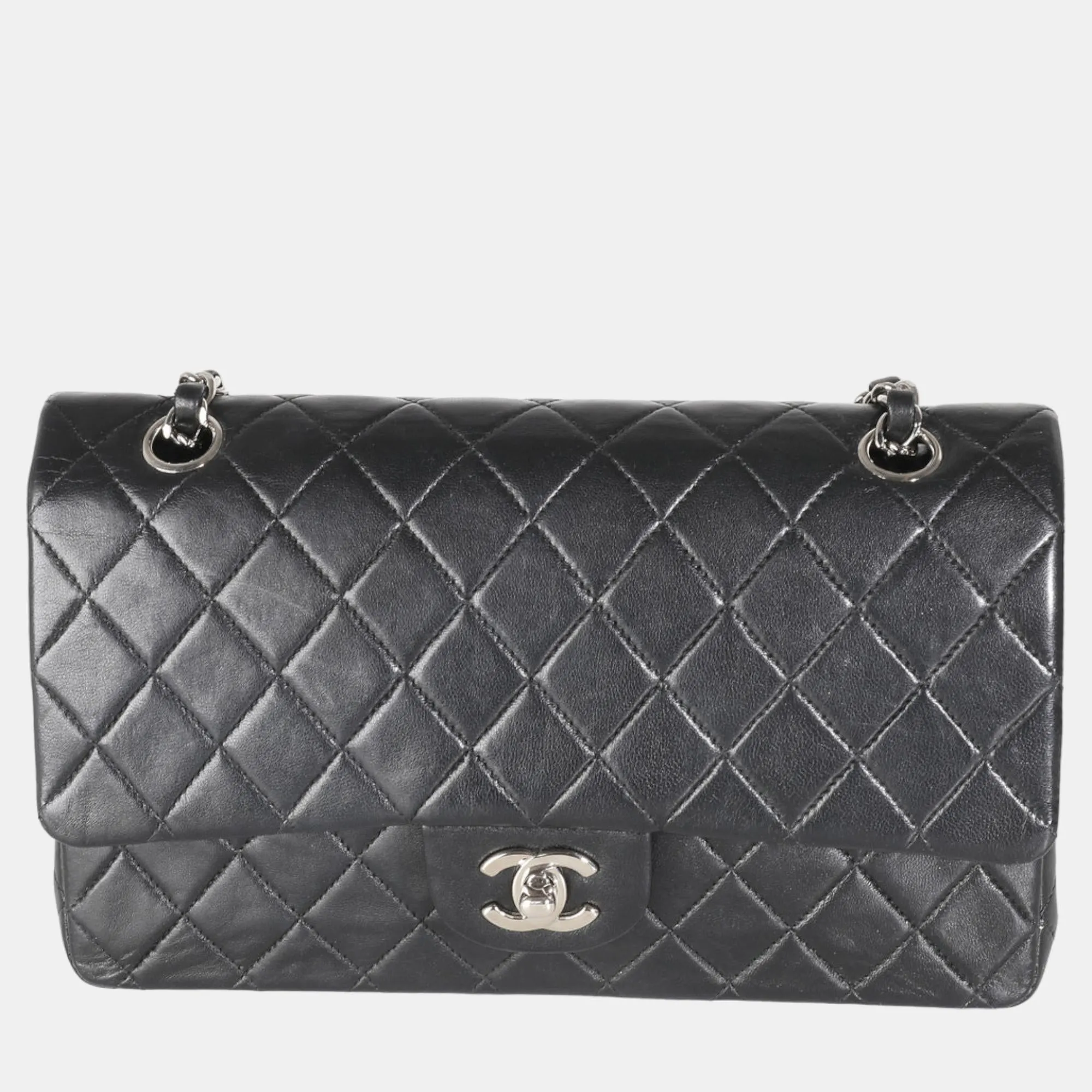 Black Quilted Lambskin Medium Classic Double Flap Bag