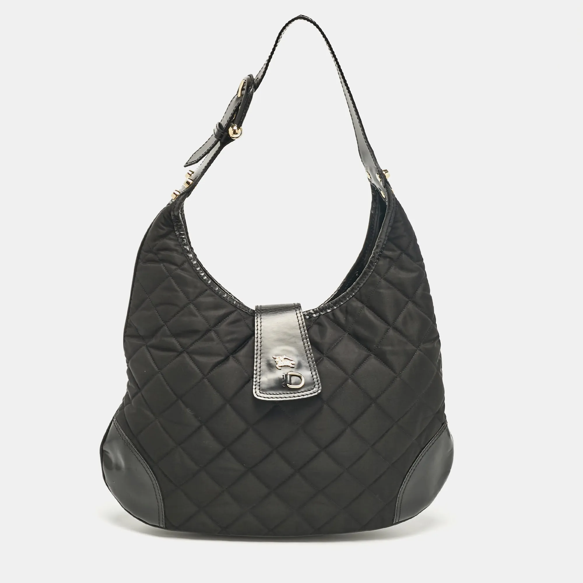 Black Quilted Nylon Brooke Hobo