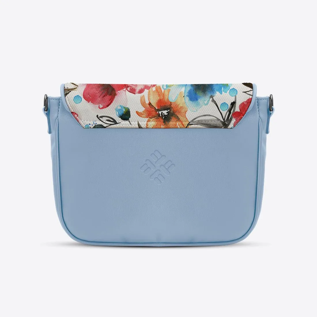 Blue Messenger Crossbody White Floral