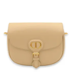 Bobby Medium Beige Crossbody Bag in Calfskin, Gold hardware