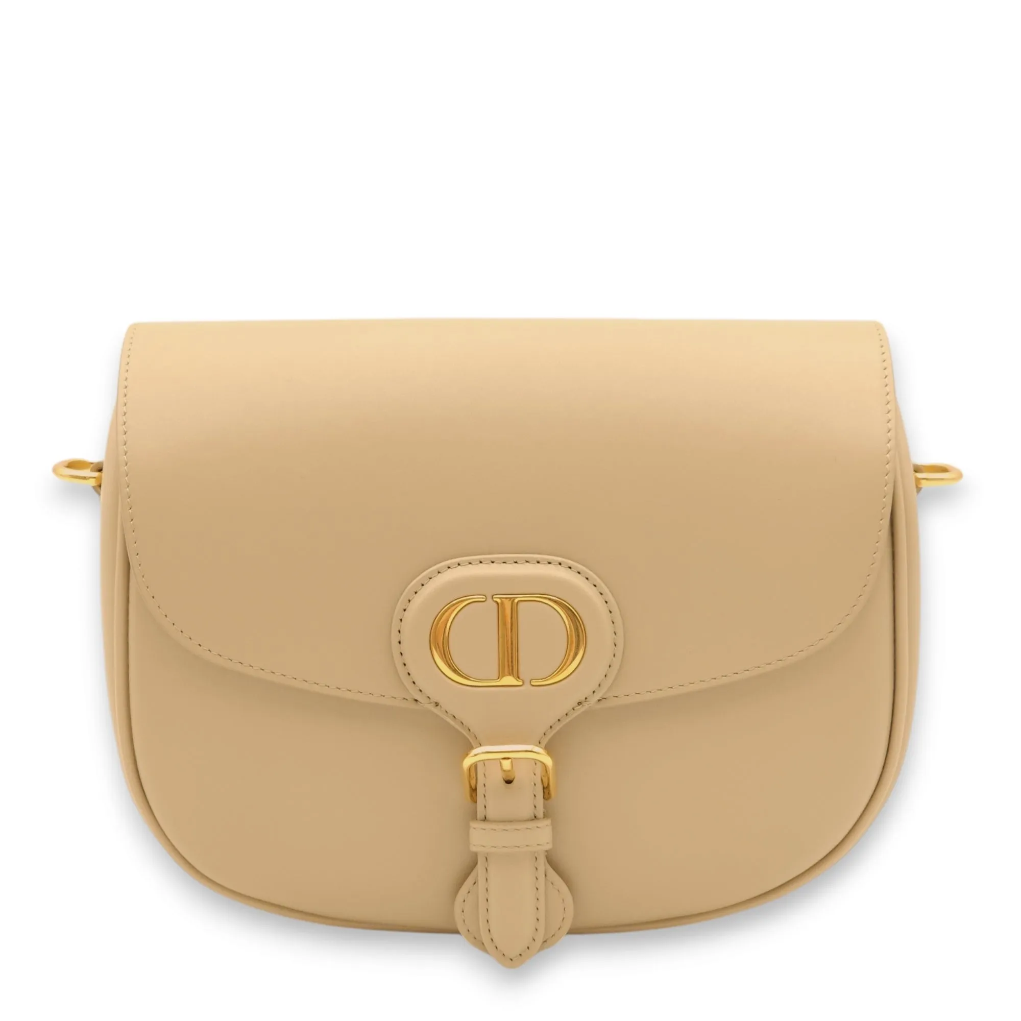 Bobby Medium Beige Crossbody Bag in Calfskin, Gold hardware