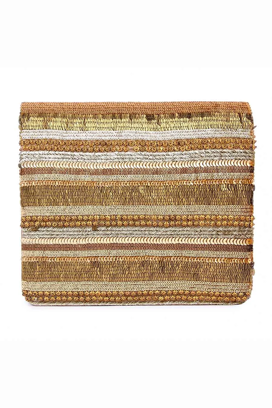 Bronze Aafreen Hand-Embroidered Clutch