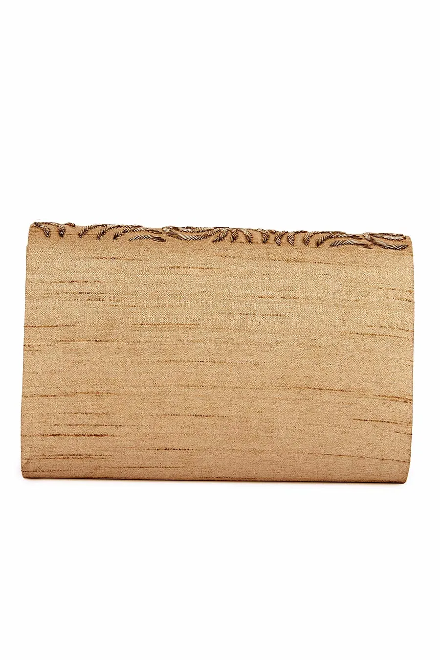 Bronze Lustre Hand-Embroidered Clutch