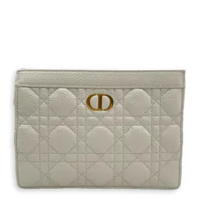 Caro Every Dior Pouch 19x14x4cm White Crossbody Bag in Cannage print calf, Gold hardware