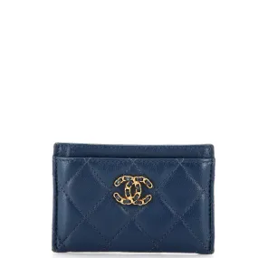 CHANEL 19 Card Holder Quilted Leather