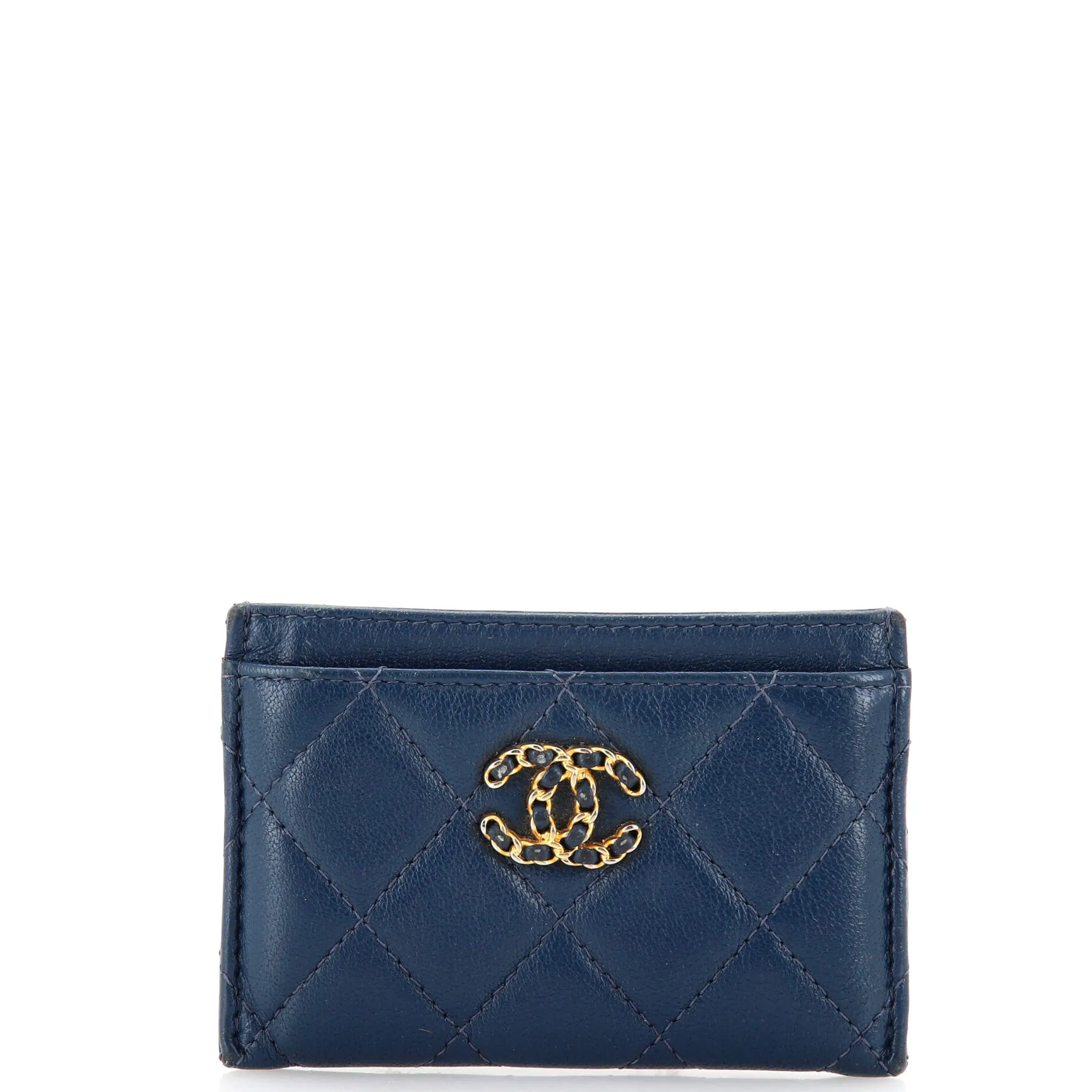 CHANEL 19 Card Holder Quilted Leather