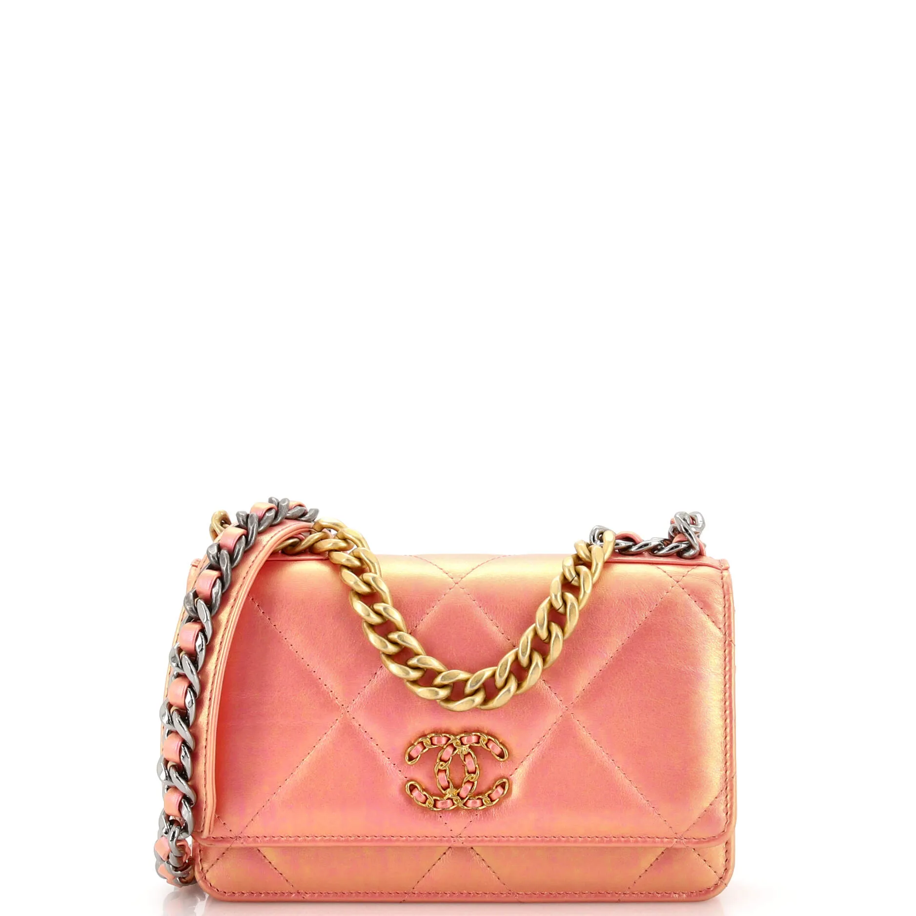 CHANEL 19 Wallet on Chain Quilted Iridescent Calfskin