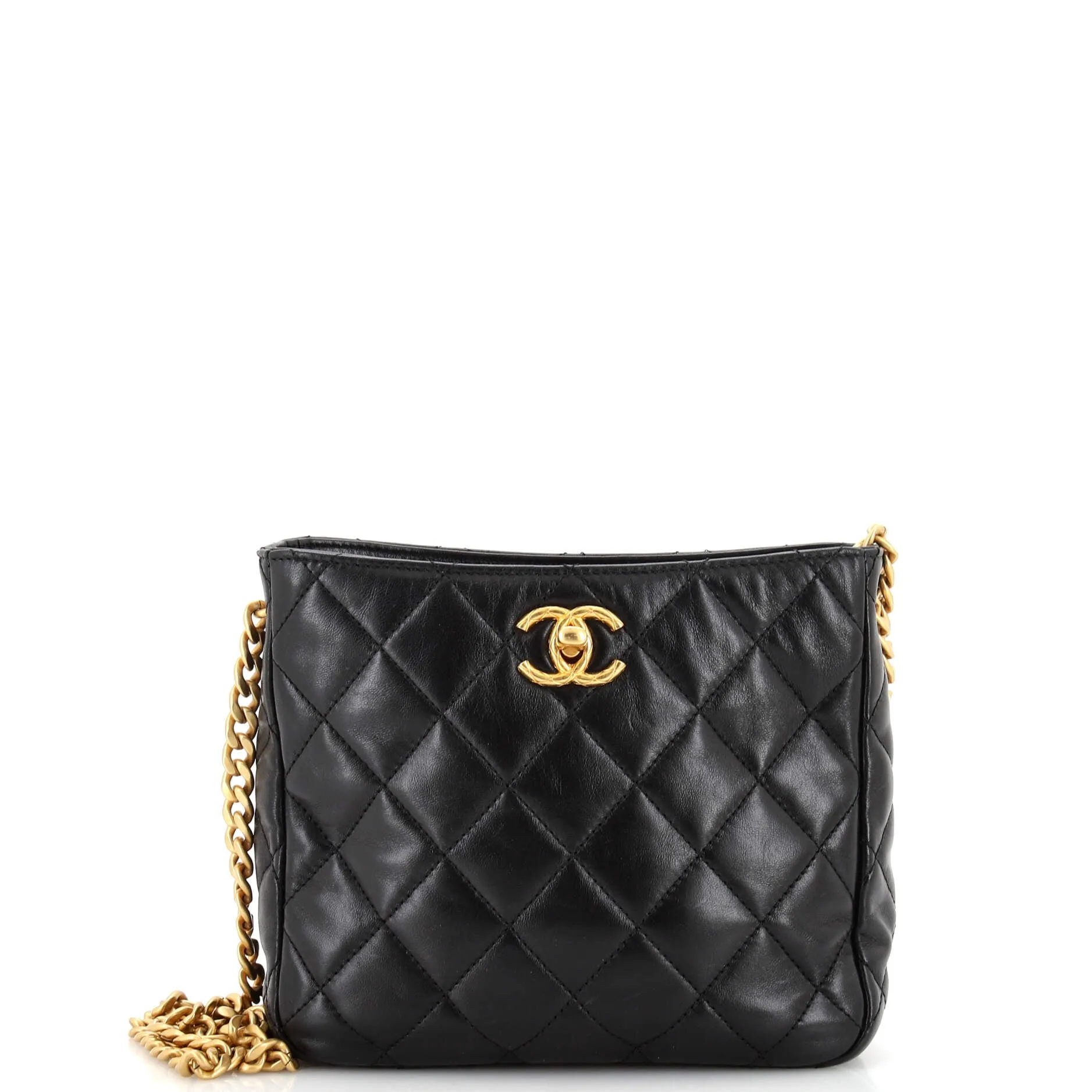 CHANEL All Slide Long Chain Hobo Quilted Lambskin Small