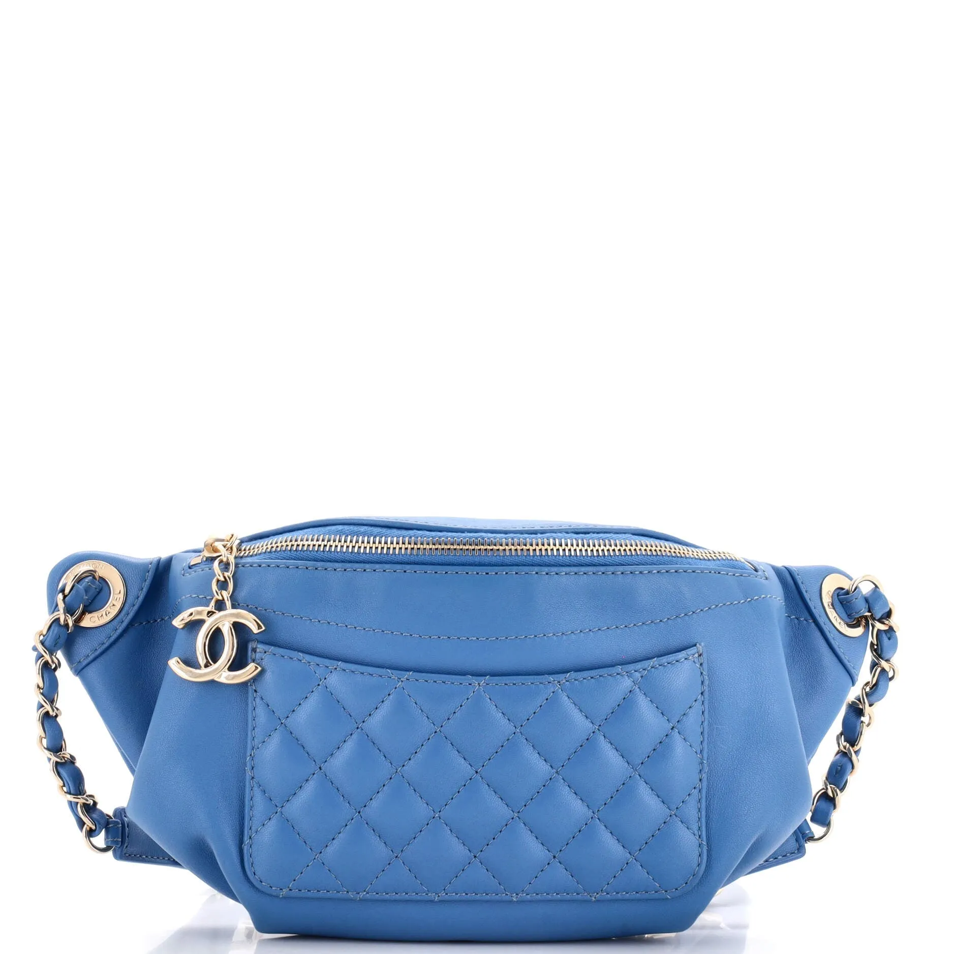 CHANEL Bi Classic Waist Bag Quilted Crumpled Calfskin