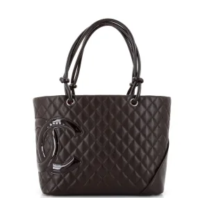 CHANEL Cambon Tote Quilted Leather Large