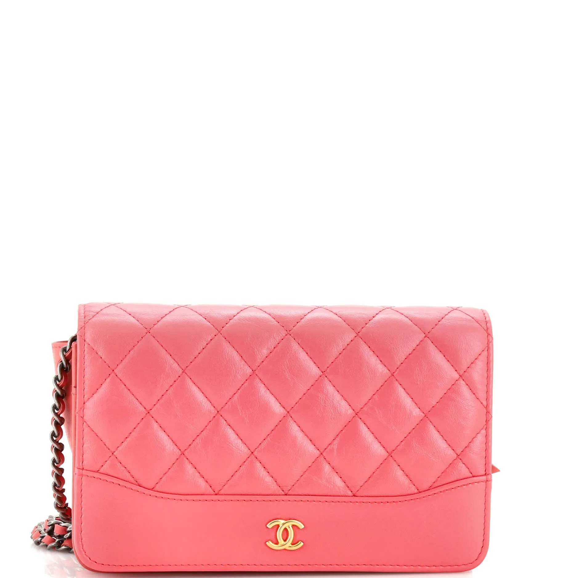 CHANEL Gabrielle Wallet on Chain Quilted Aged Calfskin