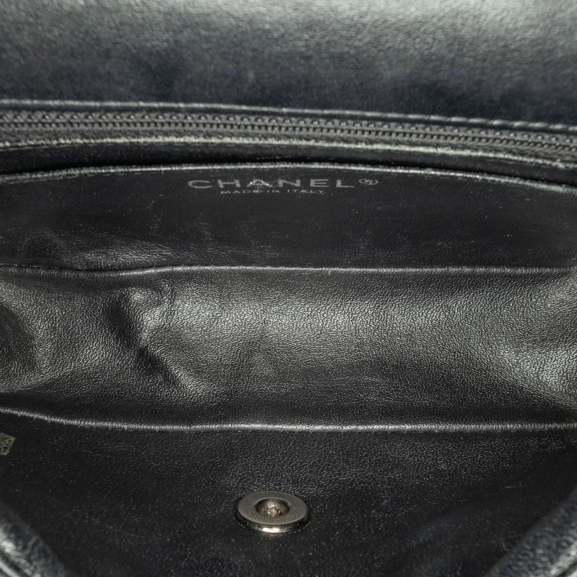 CHANEL Mini Rectangular Classic Patent Single Flap Black