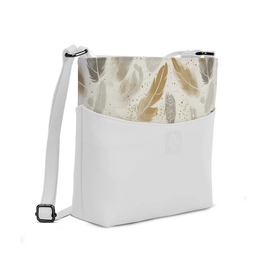 Chic Essentials Crossbody White Feather