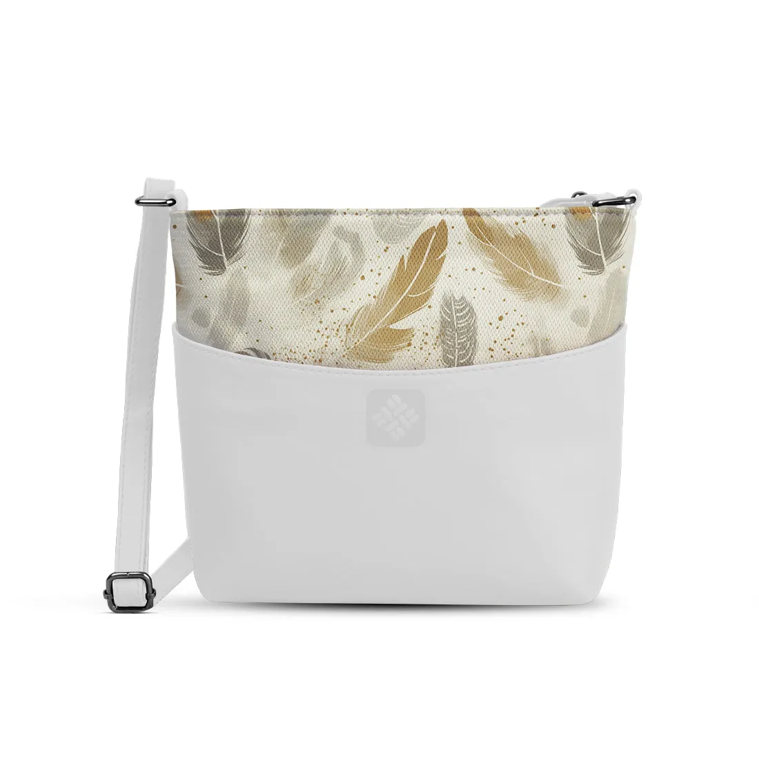 Chic Essentials Crossbody White Feather