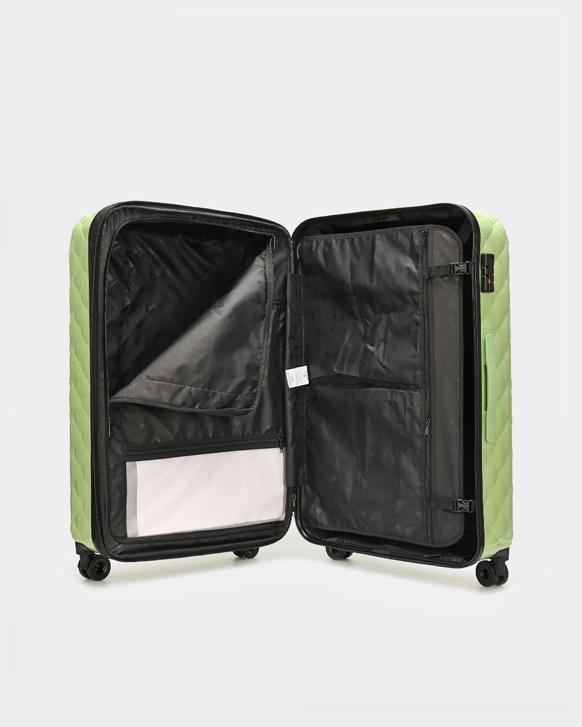 Diamond 3 Piece Luggage Set in Crystal Green