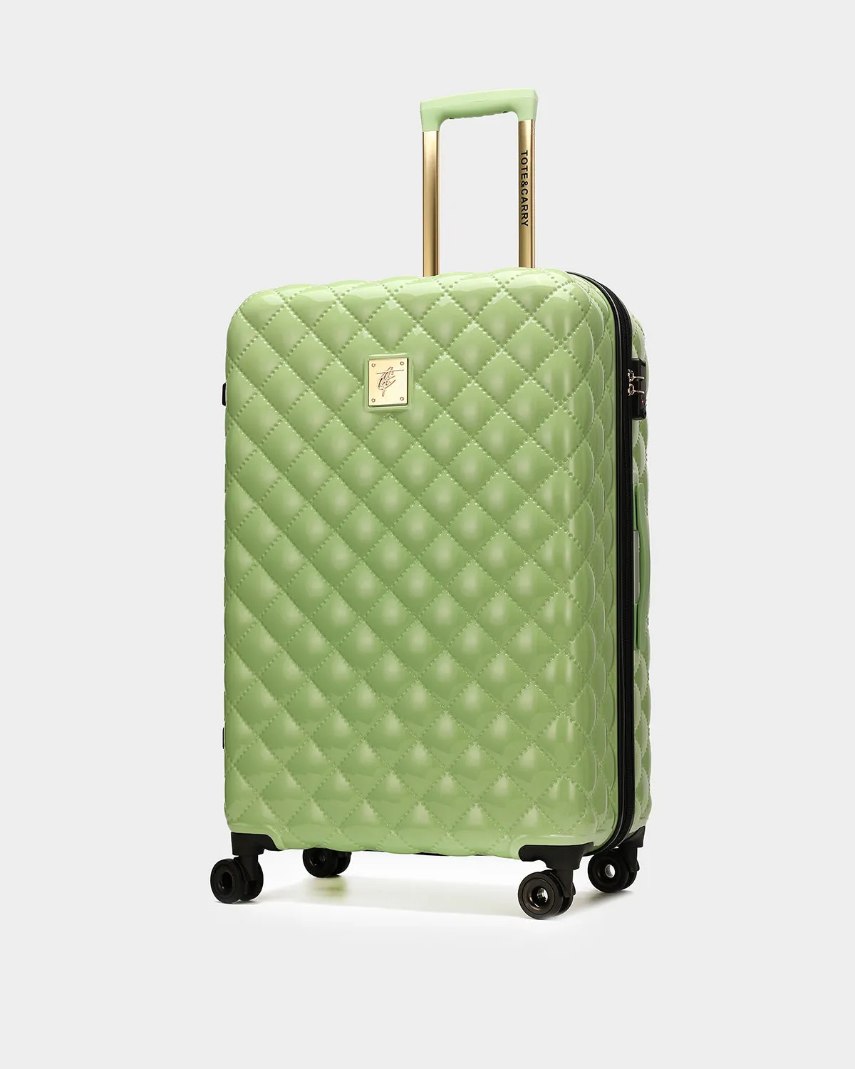 Diamond 3 Piece Luggage Set in Crystal Green