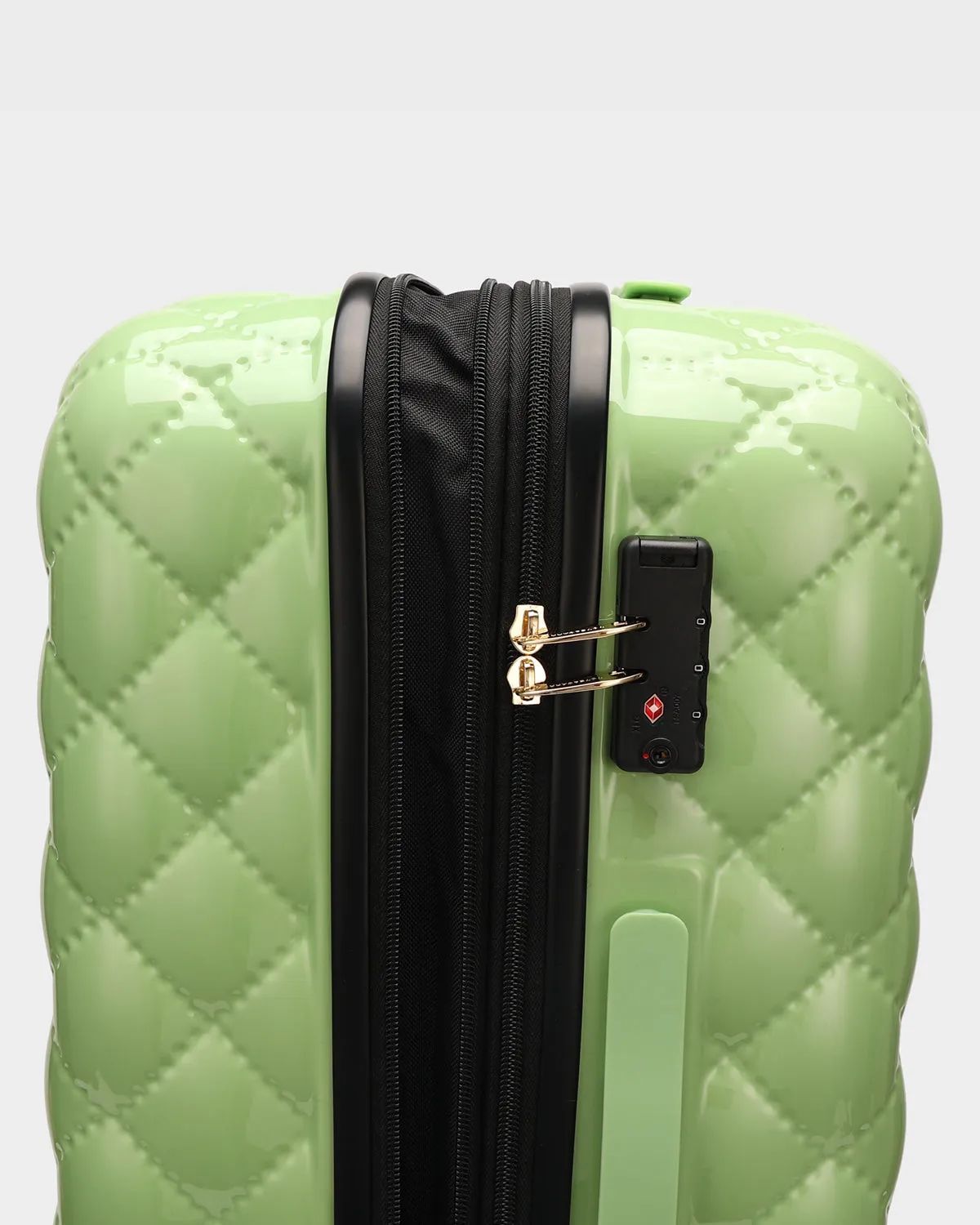 Diamond 3 Piece Luggage Set in Crystal Green