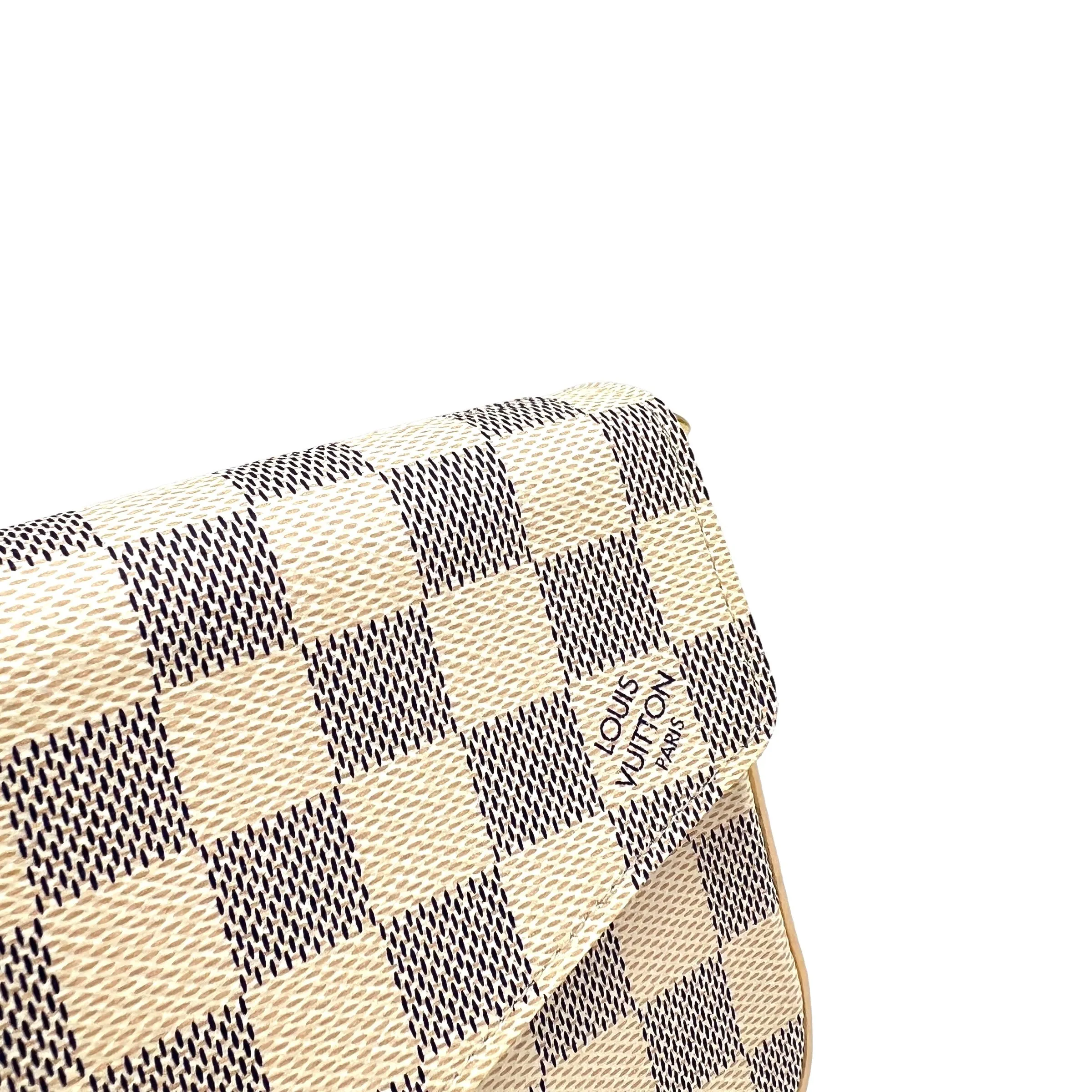 Felicie Damier Azur Crossbody Bag in Coated Canvas, Gold hardware