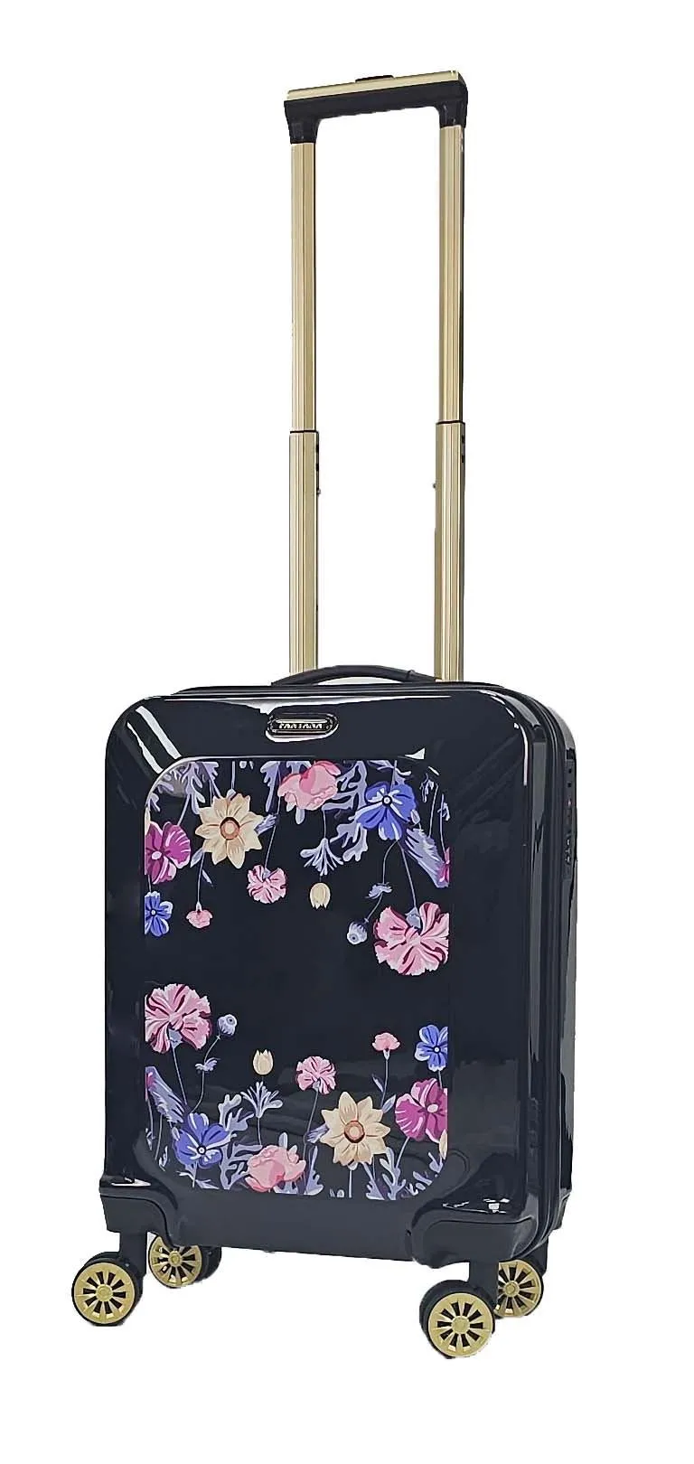 Floral Suitcase 4 Wheel Shiny Hard Case Shell Roller Wheels Cabin Small Medium Large Set Carry On Check In