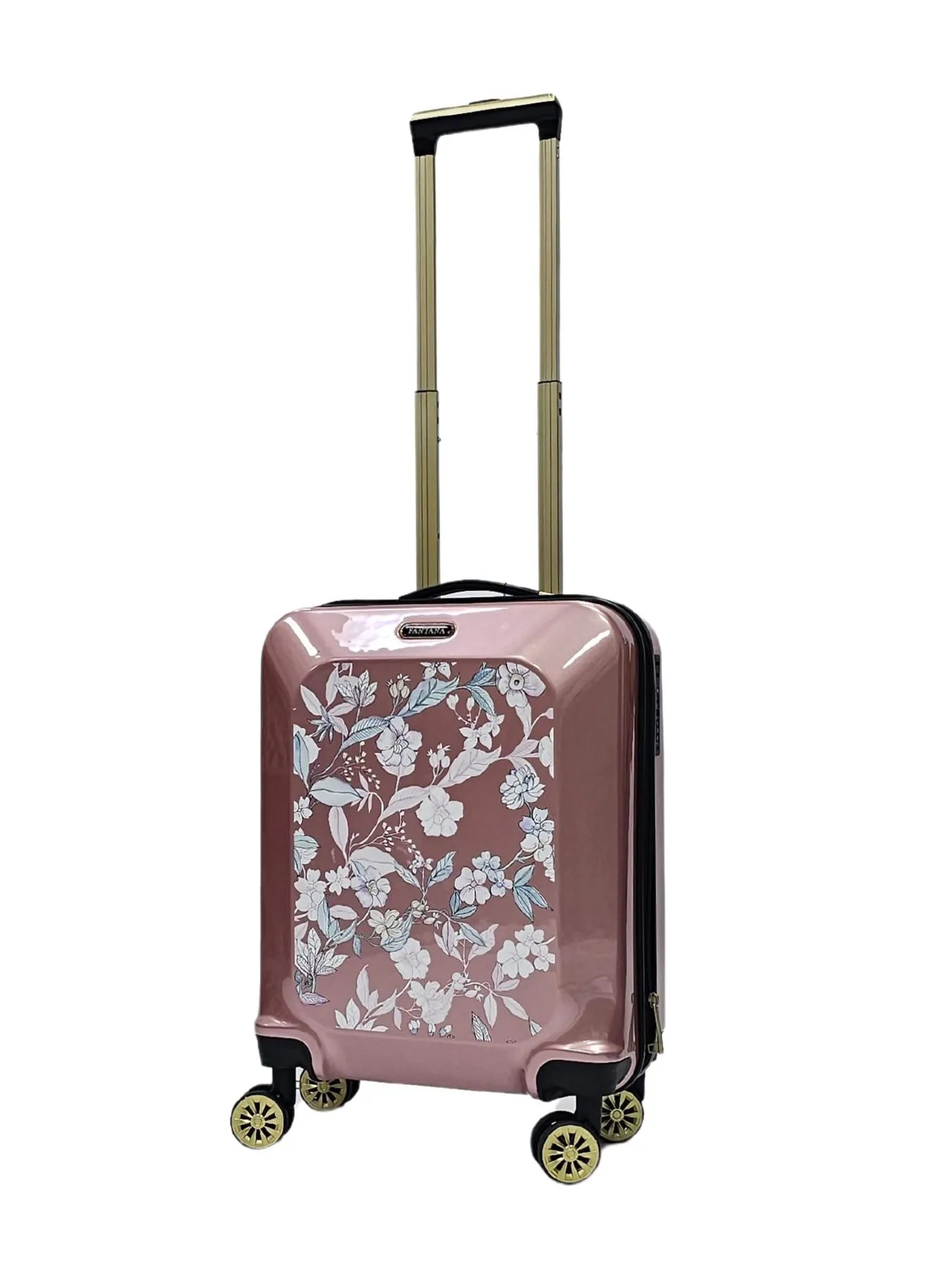 Floral Suitcase 4 Wheel Shiny Hard Case Shell Roller Wheels Cabin Small Medium Large Set Carry On Check In