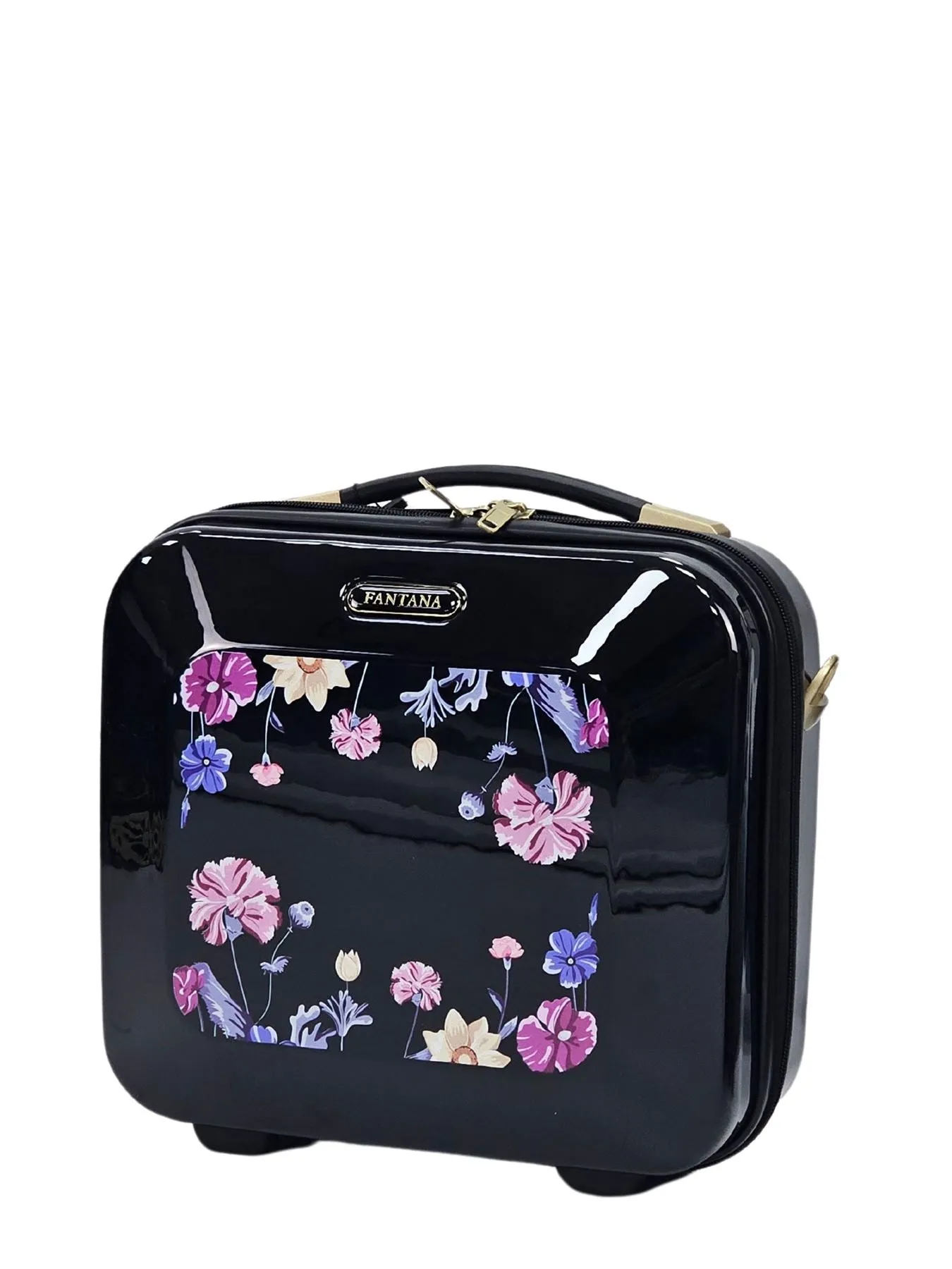 Floral Suitcase 4 Wheel Shiny Hard Case Shell Roller Wheels Cabin Small Medium Large Set Carry On Check In