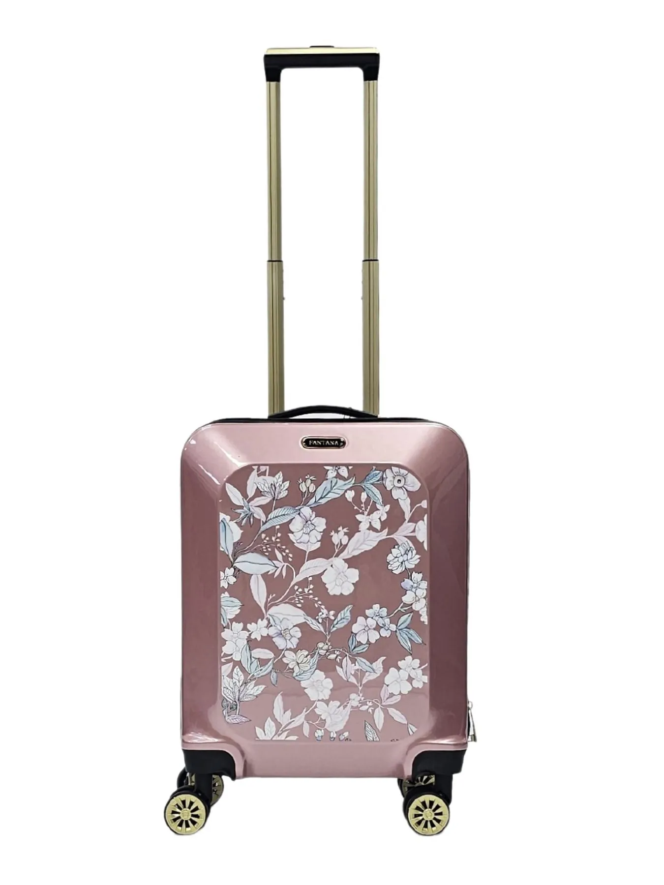 Floral Suitcase 4 Wheel Shiny Hard Case Shell Roller Wheels Cabin Small Medium Large Set Carry On Check In