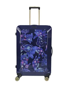 Floral Suitcase 4 Wheel Shiny Hard Case Shell Roller Wheels Cabin Small Medium Large Set Carry On Check In