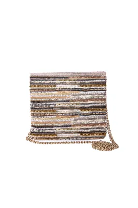 Gold Bonita Hand-Embroidered Clutch