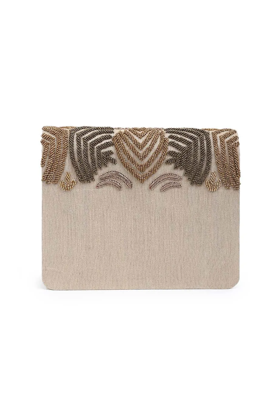 Gold Hand-Embroidered Clutch