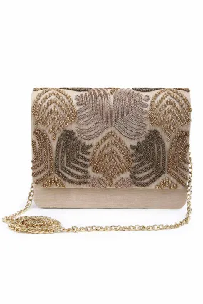 Gold Hand-Embroidered Clutch