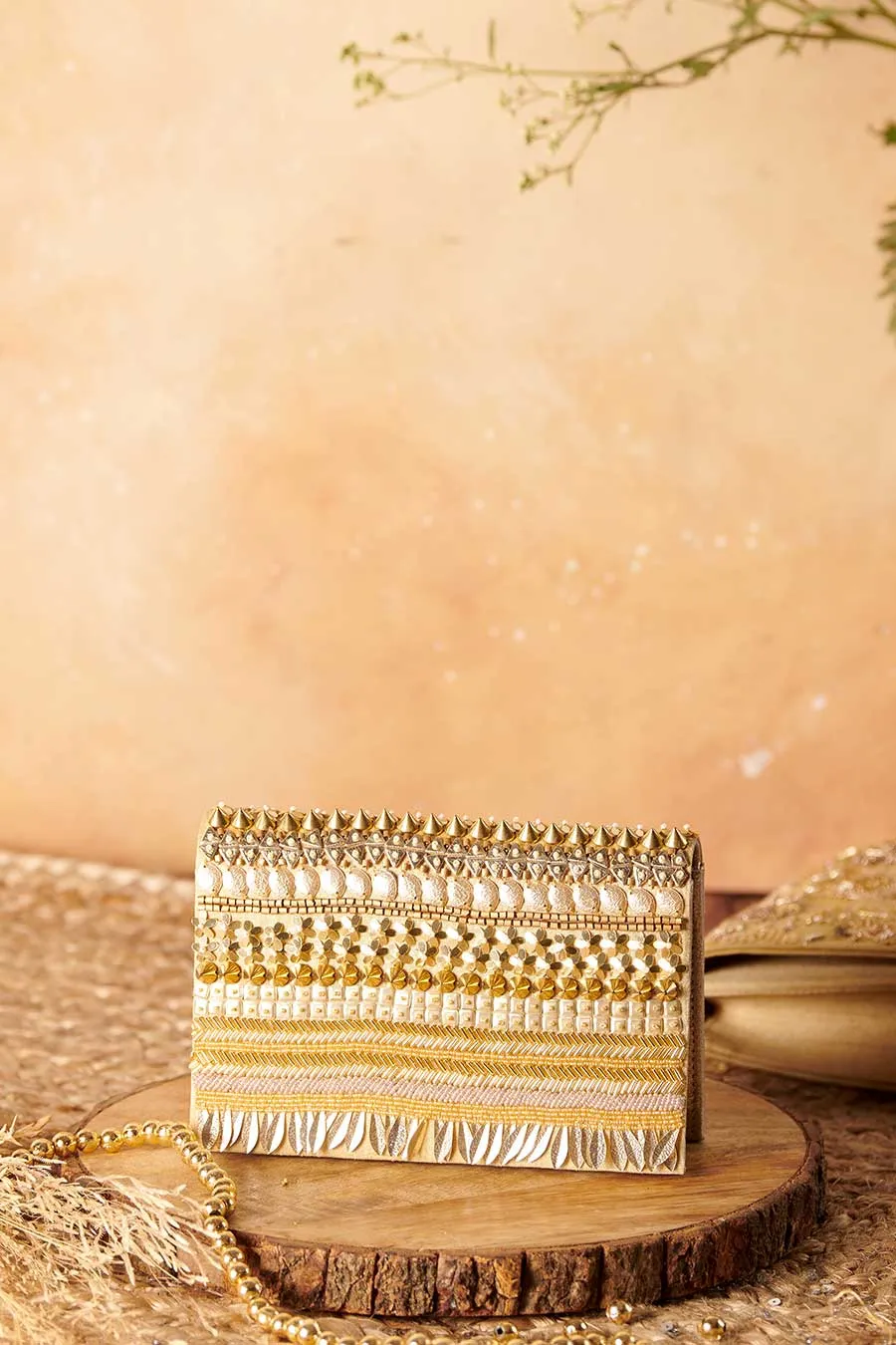 Gold Unnati Hand-Embroidered Clutch