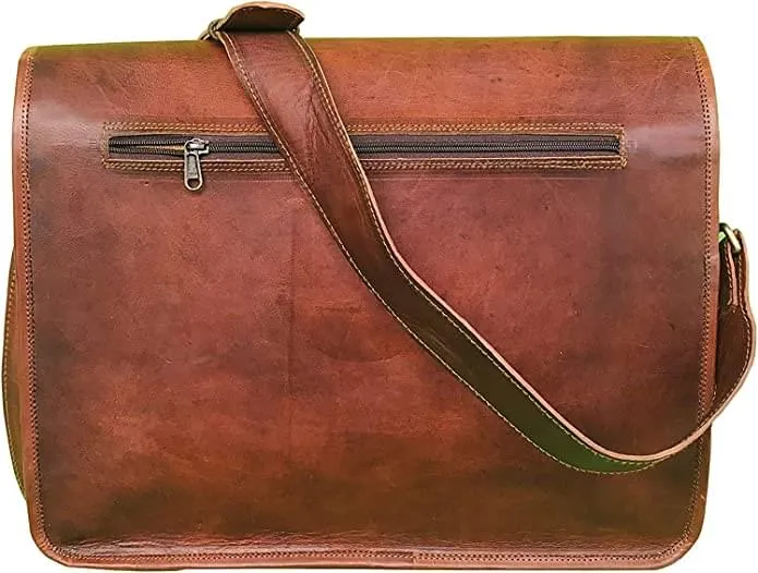 Half Flap Leather Crossbody Messenger Bag