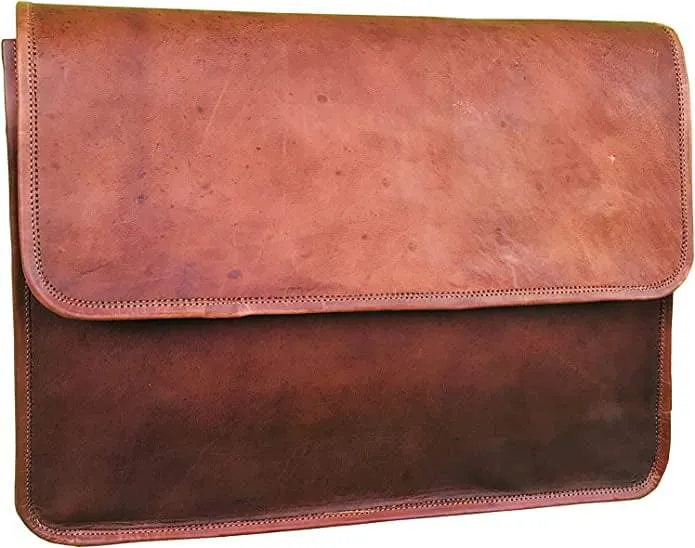 Half Flap Leather Crossbody Messenger Bag