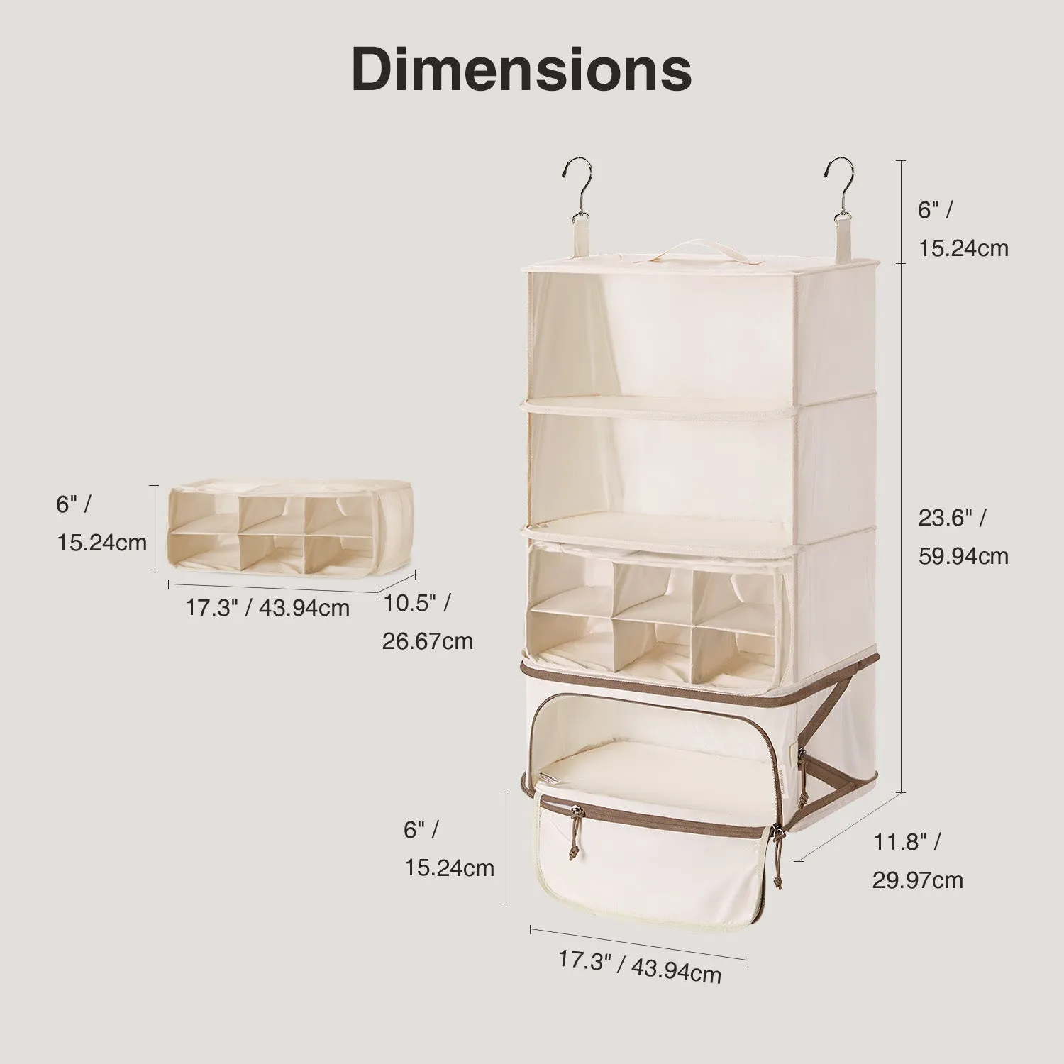 Hanging Foldable Compression Packing Cubes