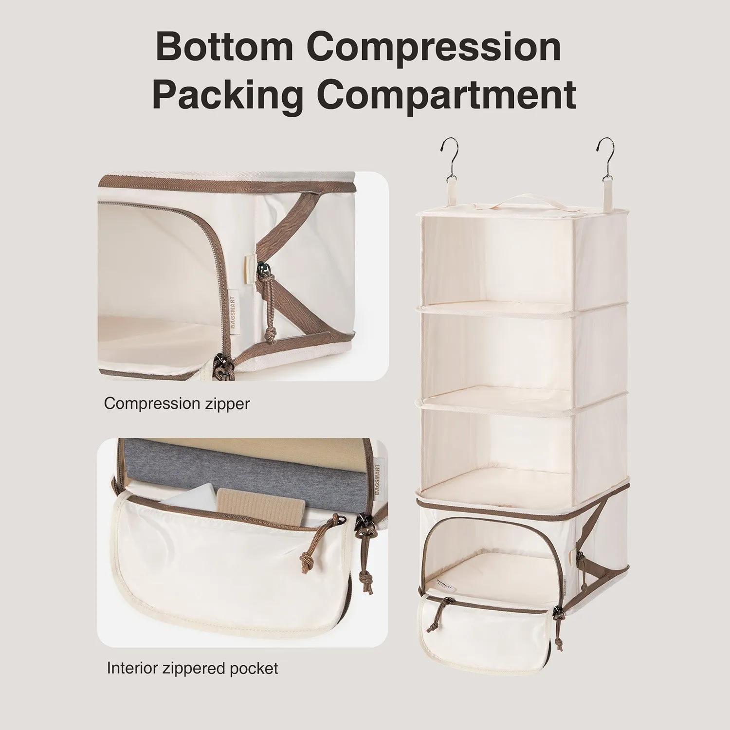 Hanging Foldable Compression Packing Cubes